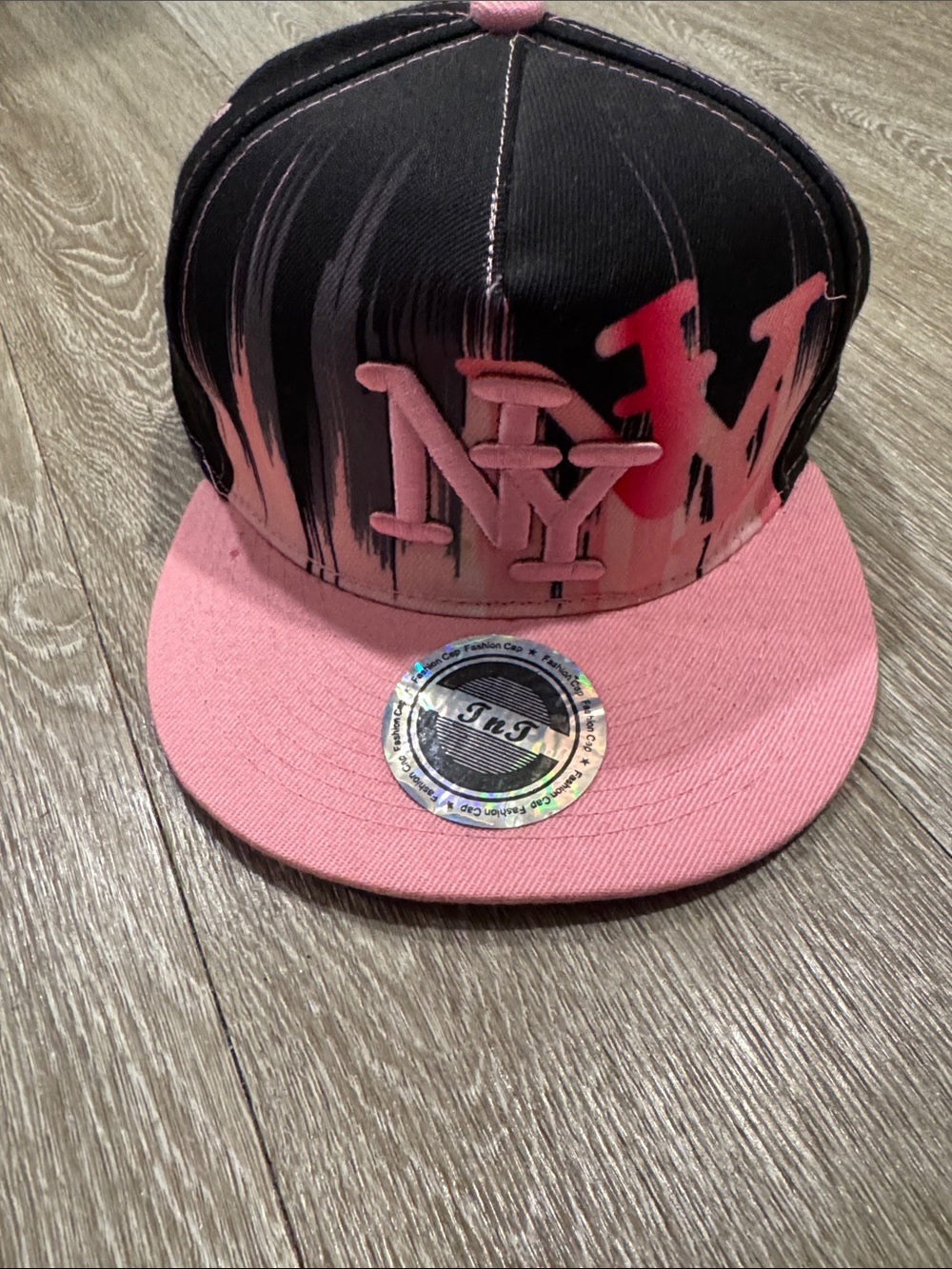 NY Lettering ladies Snapback Cap - Pink and Black